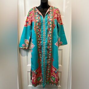 Robert Graham Silk/Cotton Collarless Short Dress